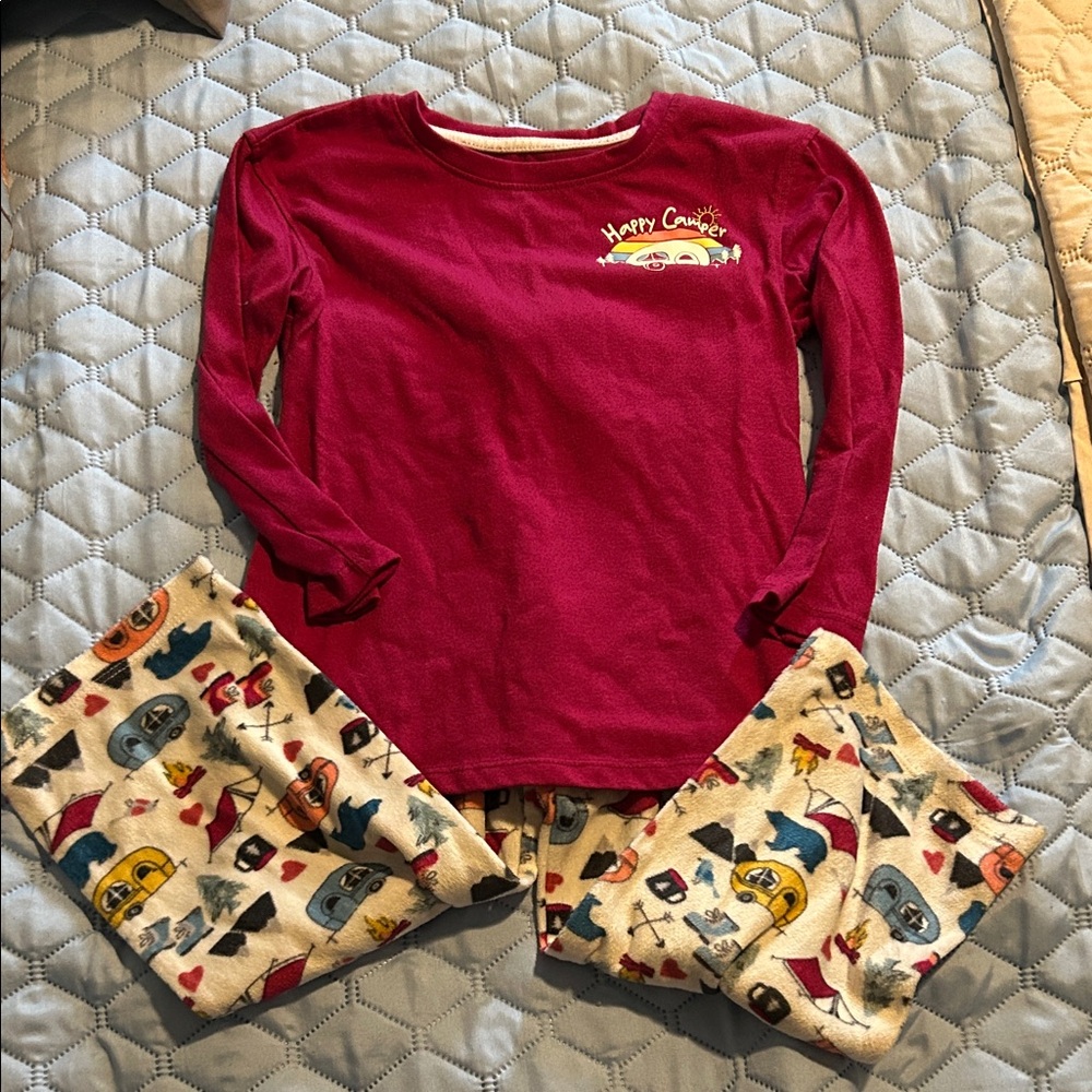 Kids Pajamas - maroon and Cream